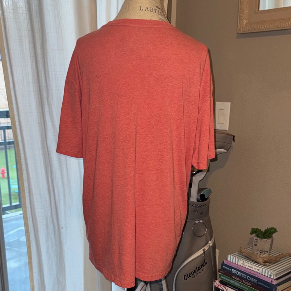 Roundtree & Yorke Men’s Soft-Washed Jersey Shortsleeve Shirt Coral T-Shirt Large - Picture 3 of 5